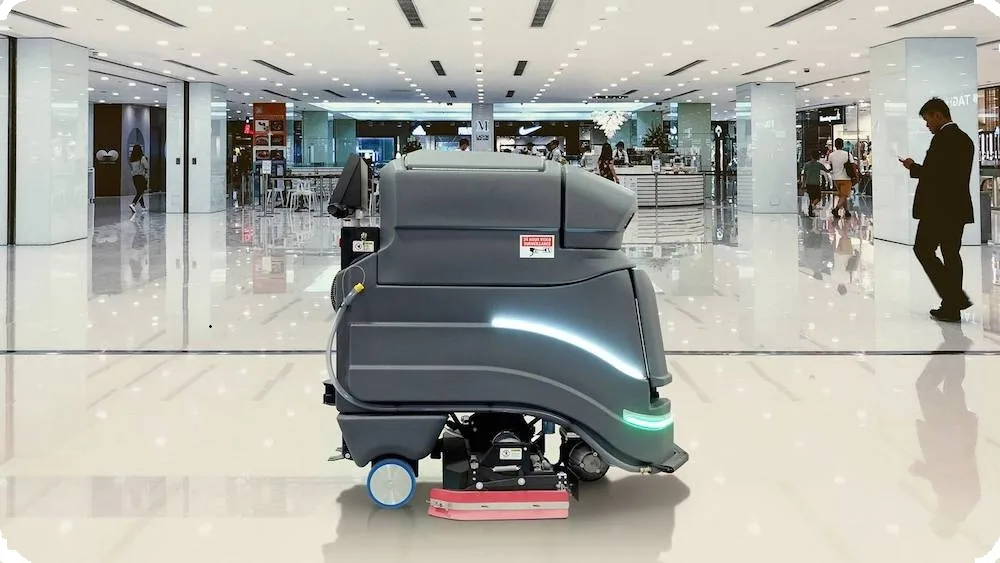 Autonomous cleaning robot in a commercial building